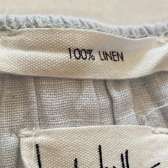 Nicole Miller Pale Blue / Baby Blue Pull on Linen Pants, Flap Pockets, Size S - Picture 6 of 10